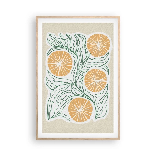 Plakat w ramie jasny dąb - Etnicznie z nutą abstrakcji - 61x91 cm