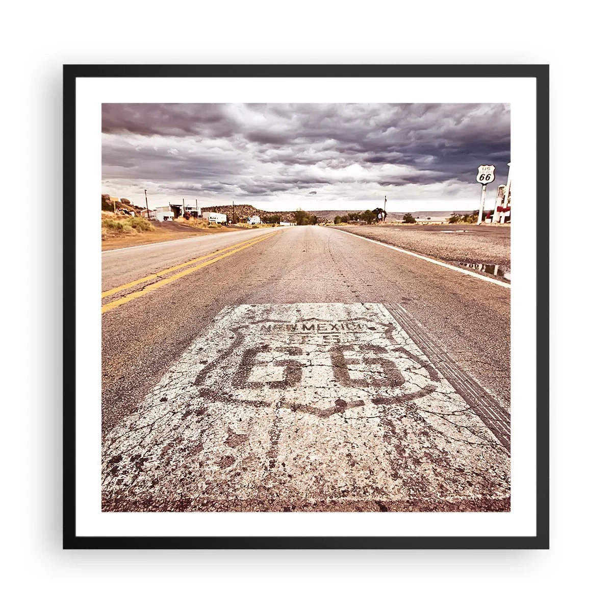 Plakat w czarnej ramie - Mother Road - amerykańska legenda - 60x60 cm