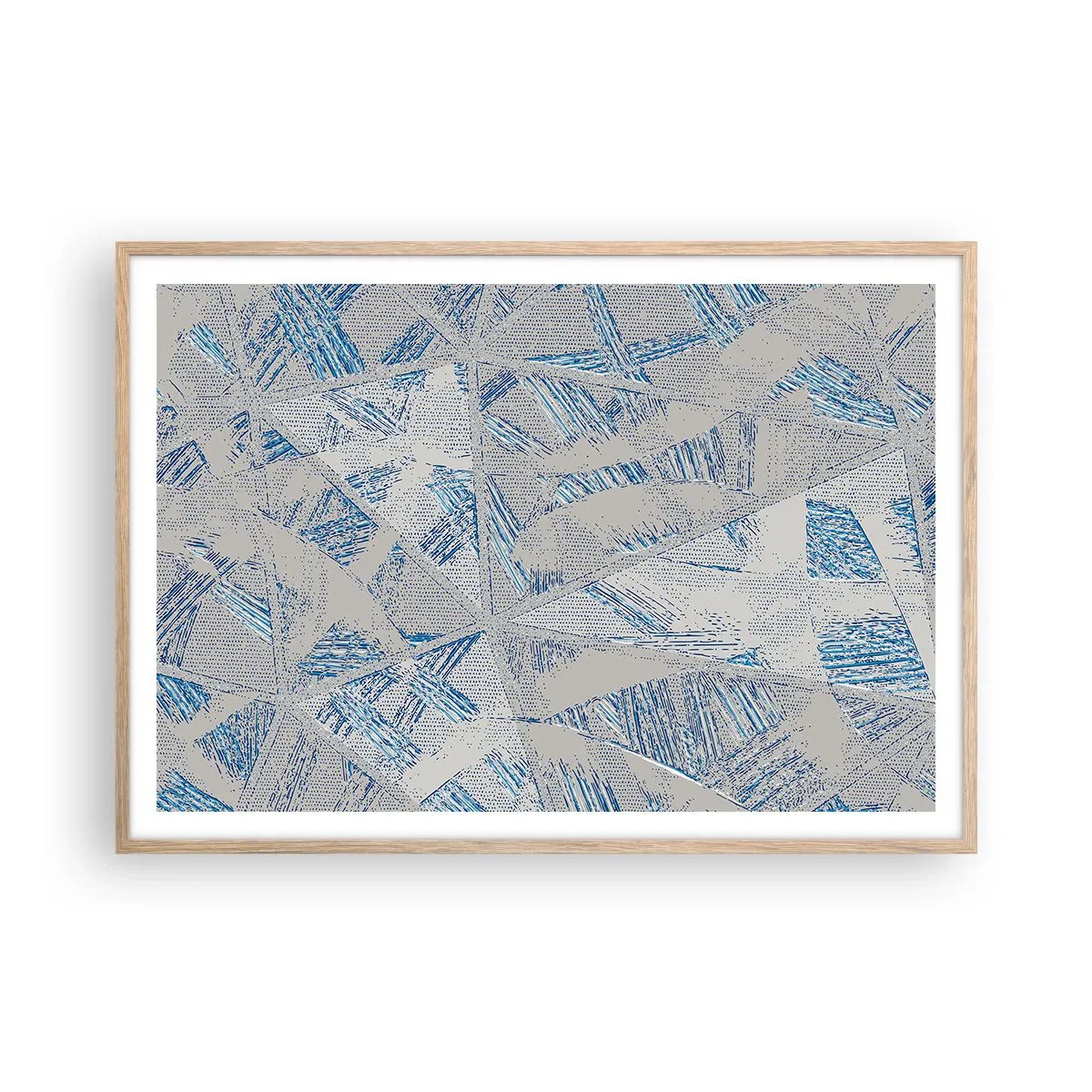 Plakat w ramie jasny dąb - W szaroniebieskim labiryncie - 100x70 cm