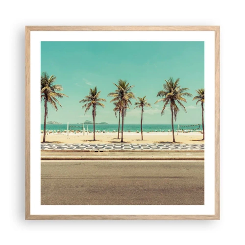 Plakat w ramie jasny dąb - Na straży plaży - 60x60 cm