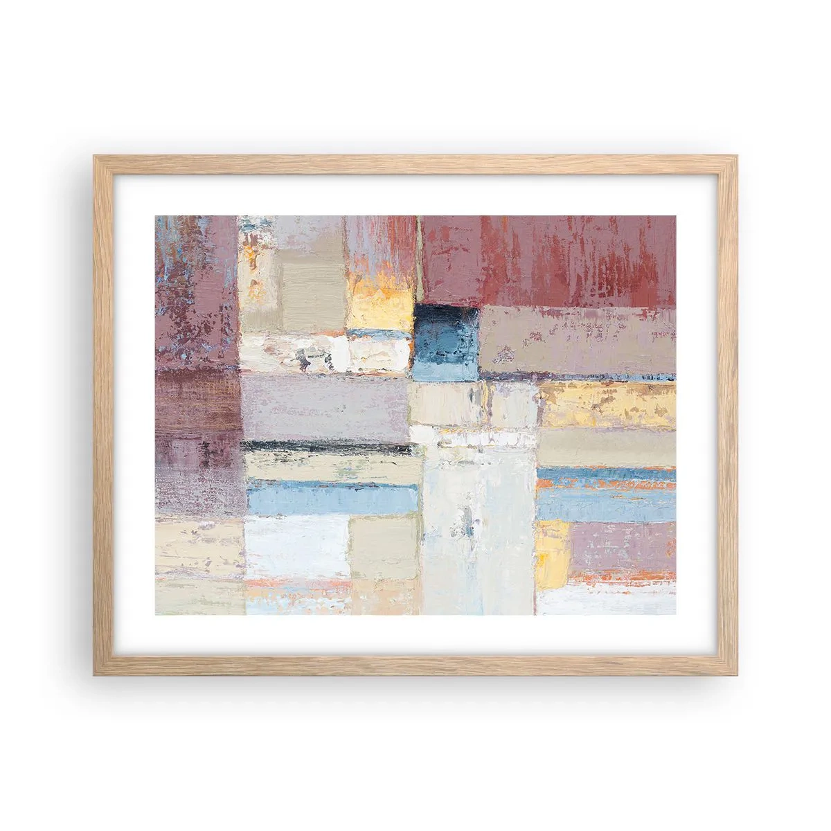 Plakat w ramie jasny dąb - Spokój geometrii - 50x40 cm