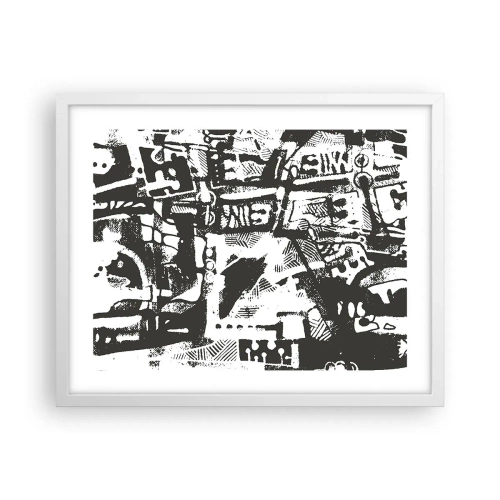 Plakat w białej ramie - Porządek czy chaos? - 50x40 cm