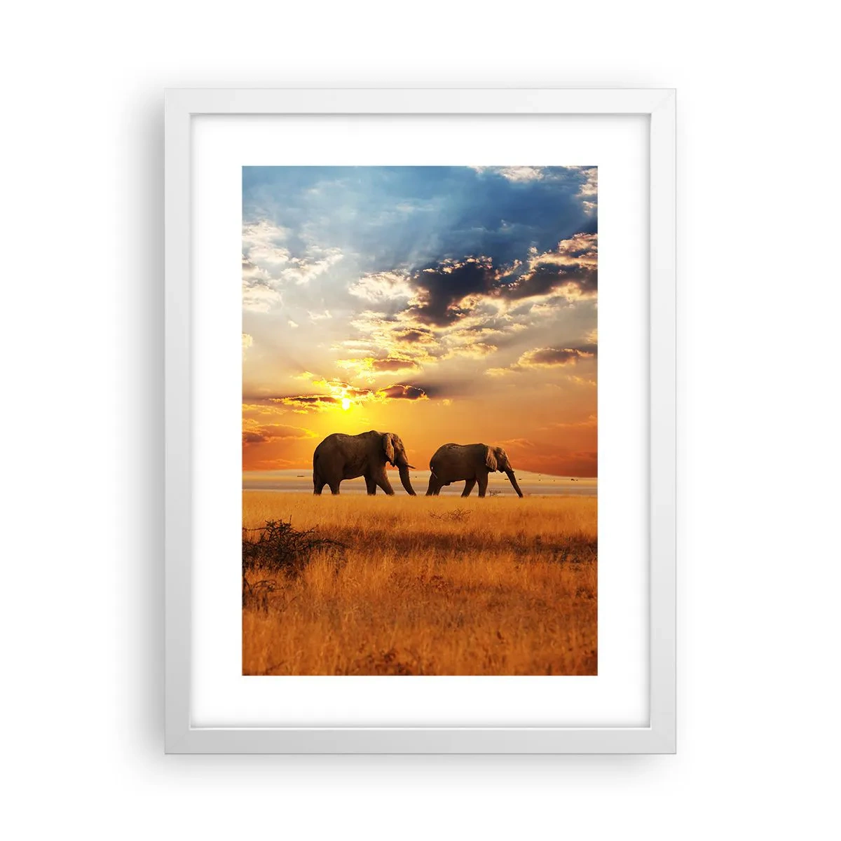 Plakat w białej ramie - Rodzinna przechadzka - 30x40 cm