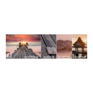 Fototapeta Próbka Samoprzylepna Deluxe Sticker - Zachód na wschodzie - Krajobraz, Drewniane Molo, Morze - 100x30 cm