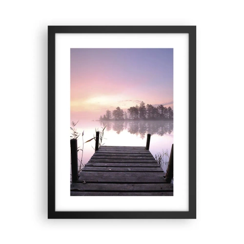 Plakat w czarnej ramie - Z liliowej mgły... - 30x40 cm