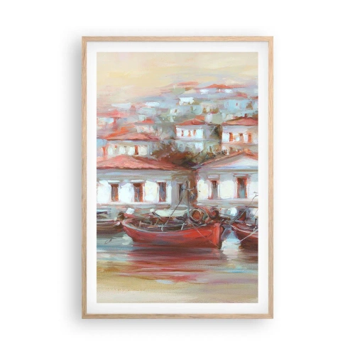 Plakat w ramie jasny dąb - Szczęśliwe miasteczko - 61x91 cm