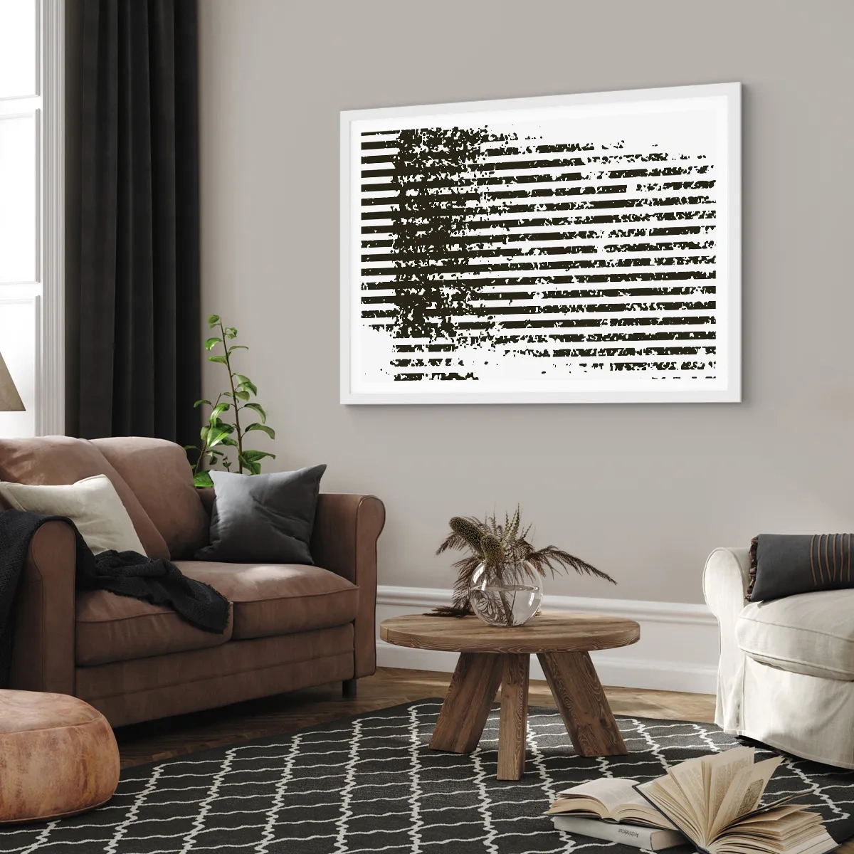 Plakat w białej ramie - Rytm i szum - 50x40 cm