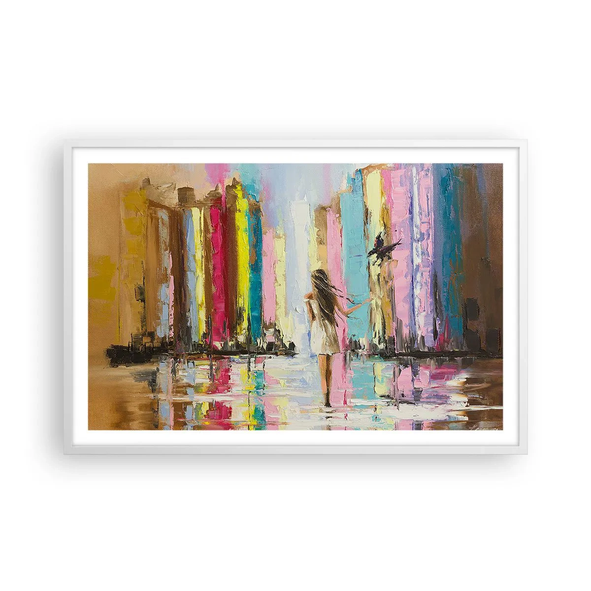 Plakat w białej ramie - Idż za mną - 91x61 cm