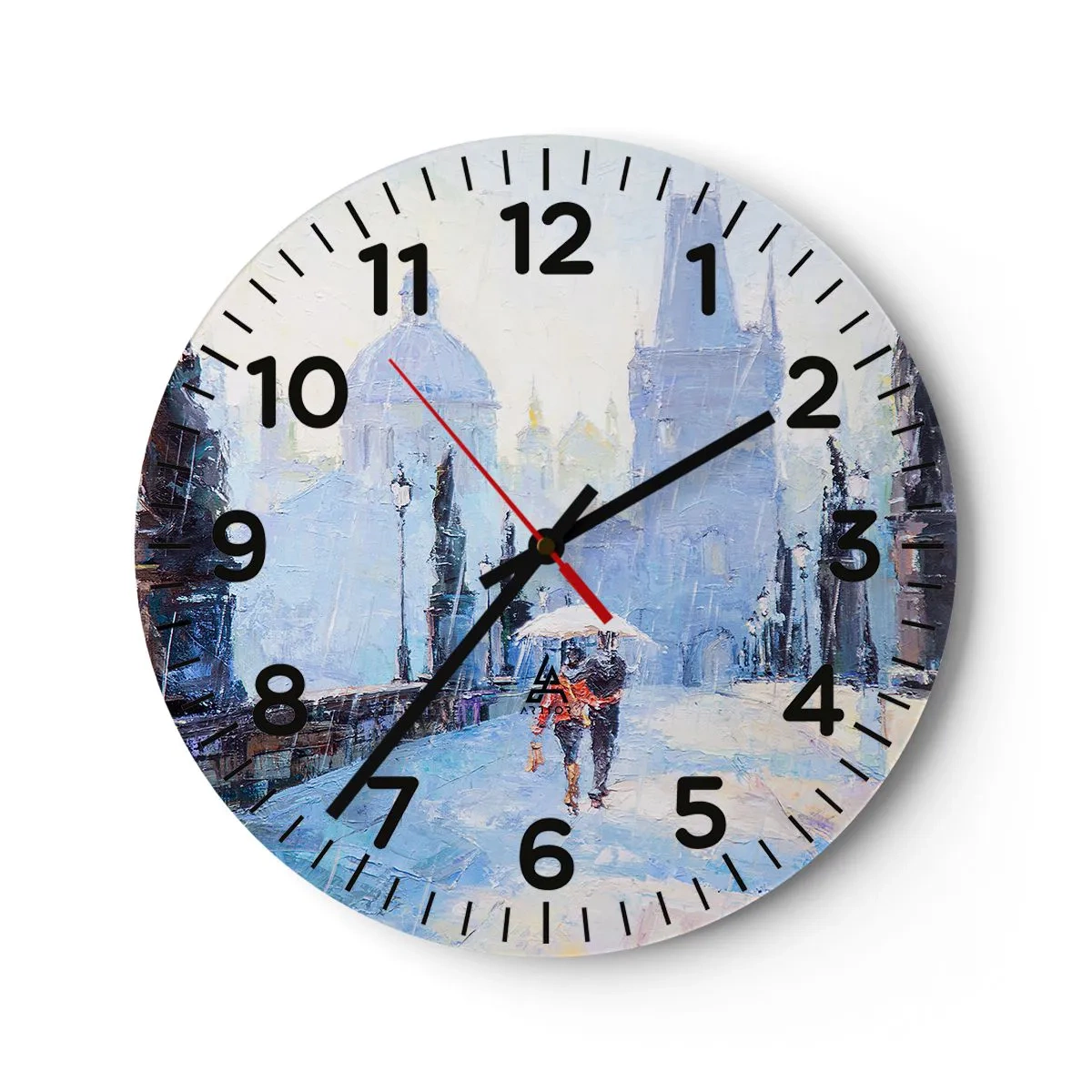 Zegar ścienny - Nas zaczarować musiał deszcz - 30x30 cm