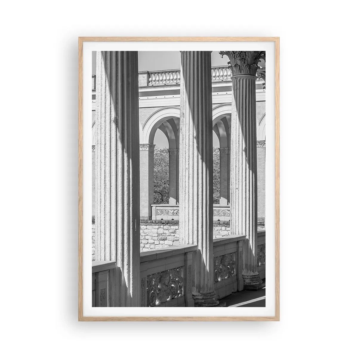 Plakat w ramie jasny dąb - Słoneczna arkada - 70x100 cm