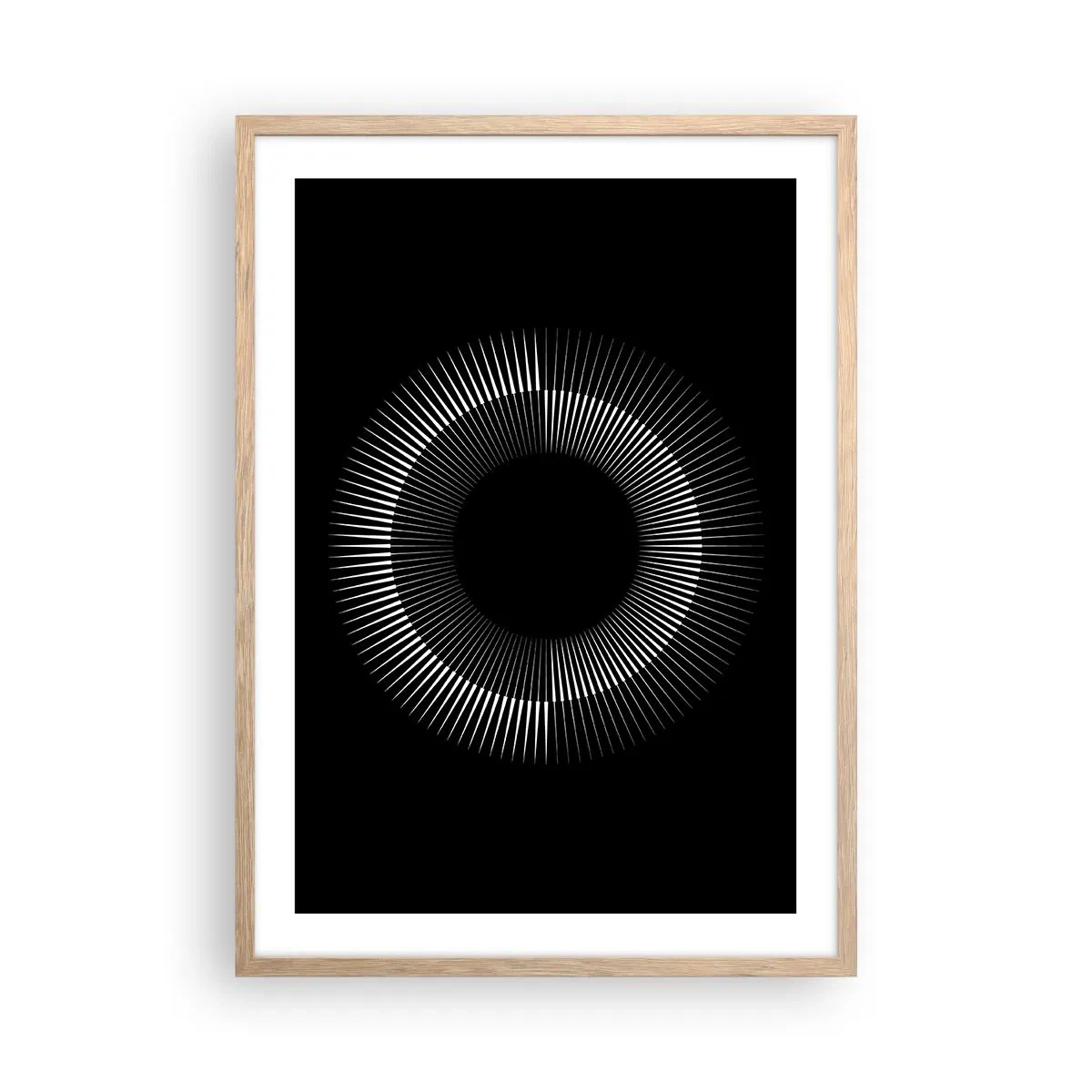 Plakat w ramie jasny dąb - Czarne Słońce - 50x70 cm