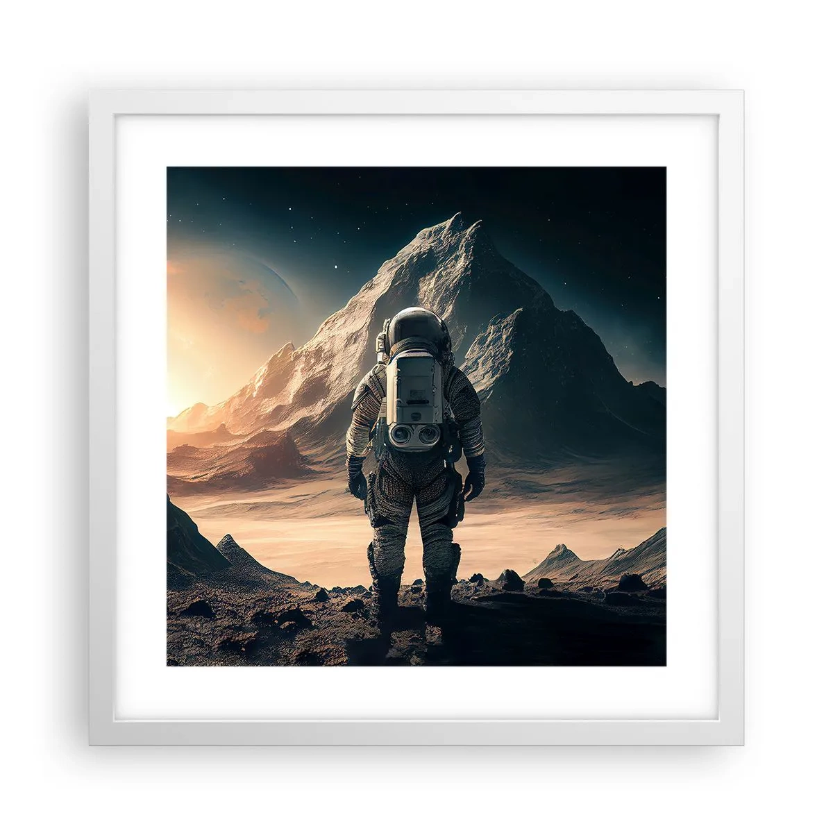 Plakat w białej ramie - Nowe wyzwanie - 40x40 cm