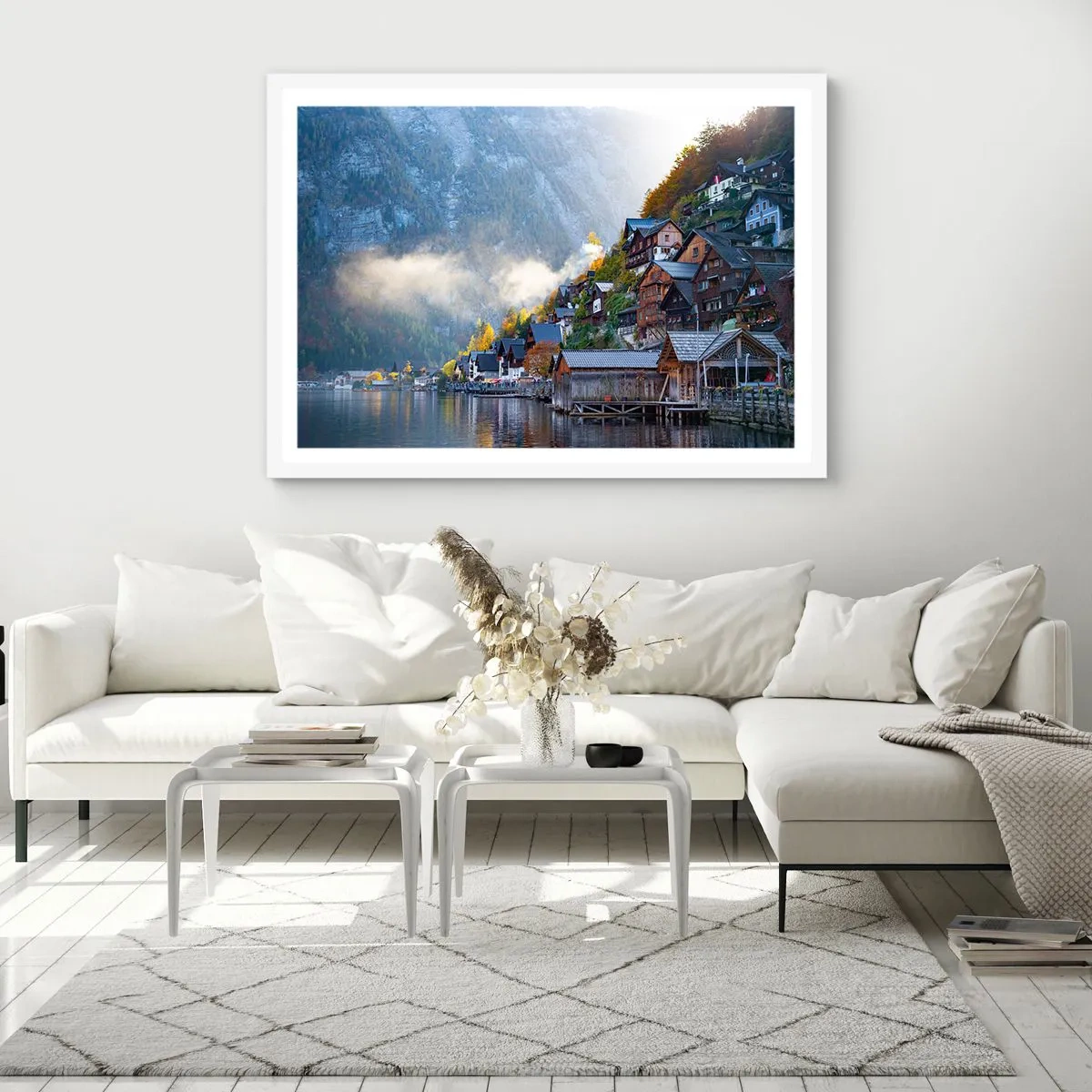 Plakat w białej ramie - Alpejskie klimaty - 91x61 cm