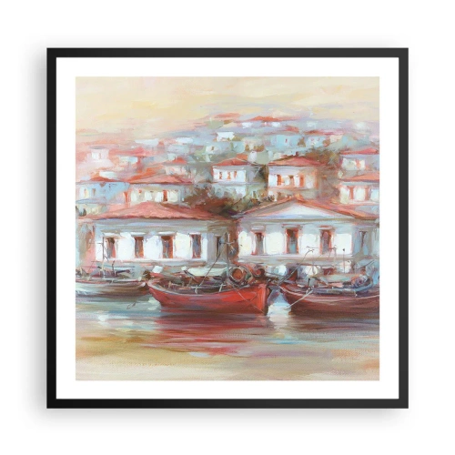 Plakat w czarnej ramie - Szczęśliwe miasteczko - 60x60 cm