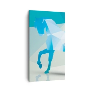 Obraz na płótnie - Geometryczny koń w turkusie - 45x80 cm