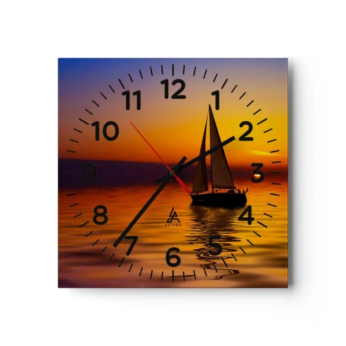 Zegar ścienny - Jak tu cicho o zmierzchu… - 40x40 cm