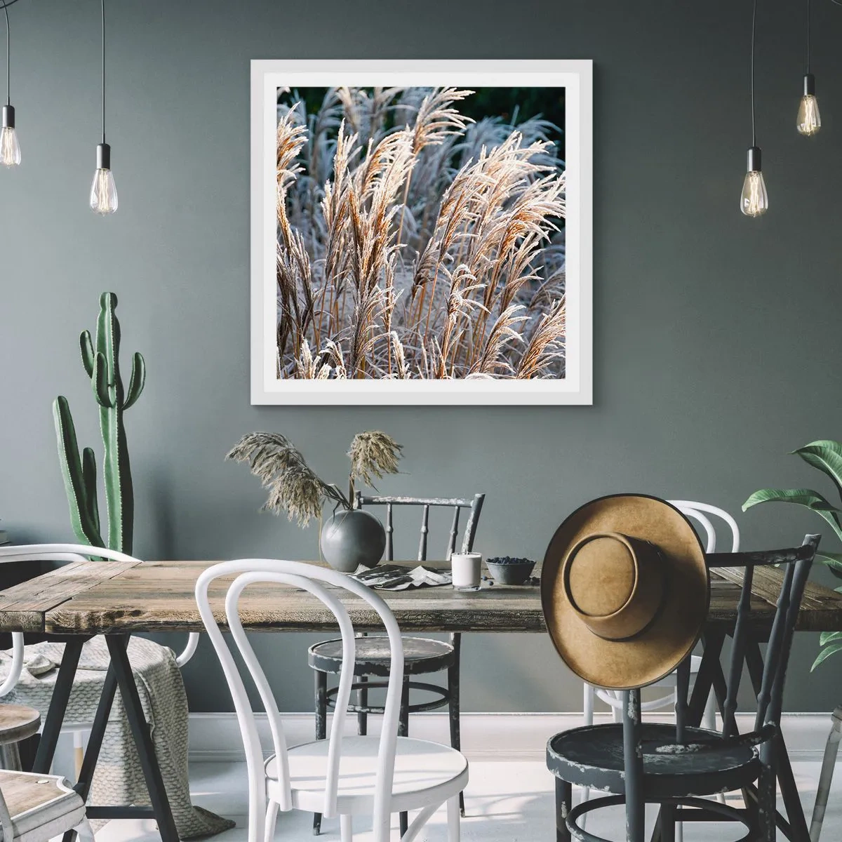 Plakat w białej ramie - Szronem ustrojone - 30x30 cm