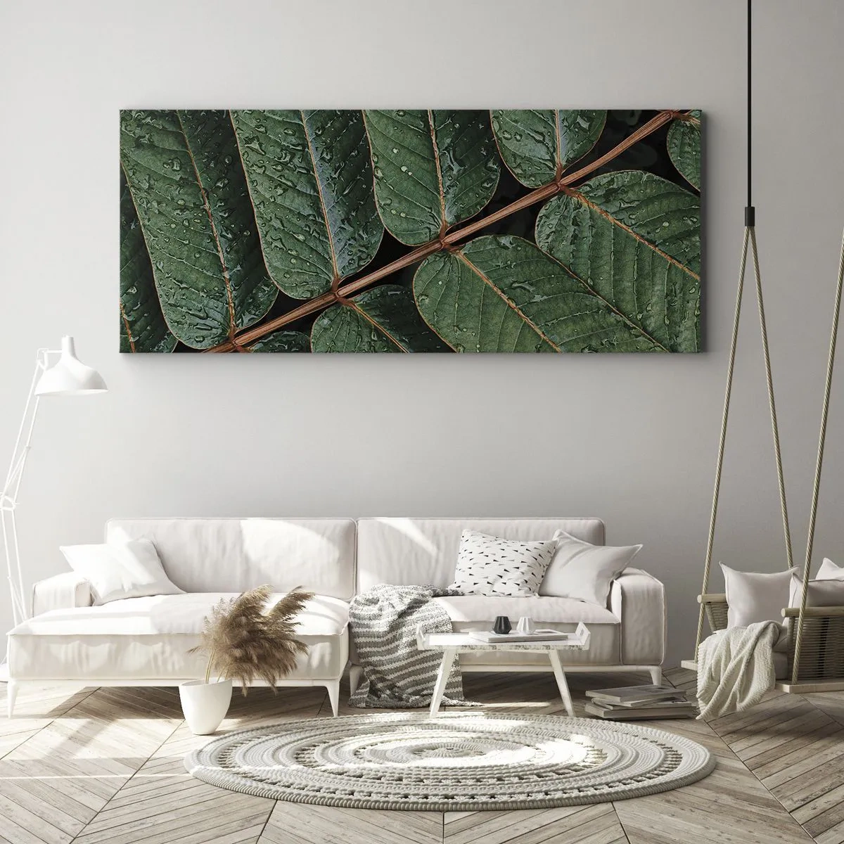 Obraz na płótnie - W zielonym rytmie - 100x40 cm