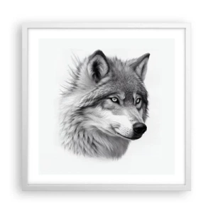 Plakat w białej ramie - Alfa – bez wątpienia - 50x50 cm