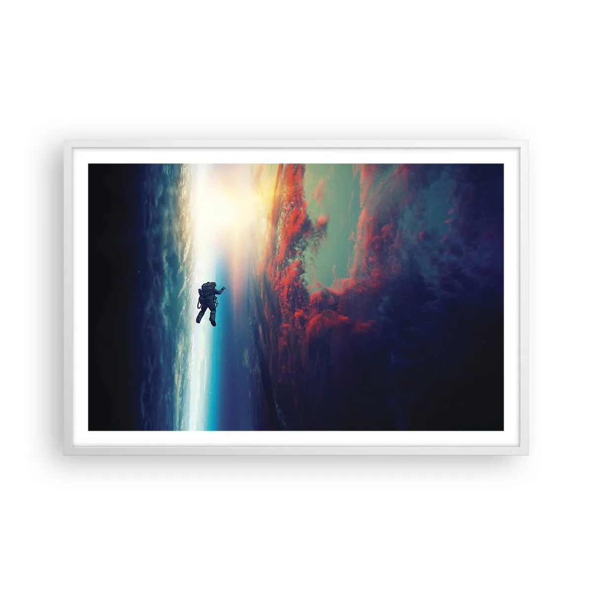 Plakat w białej ramie - Mierzyć się ze wszechświatem - 91x61 cm