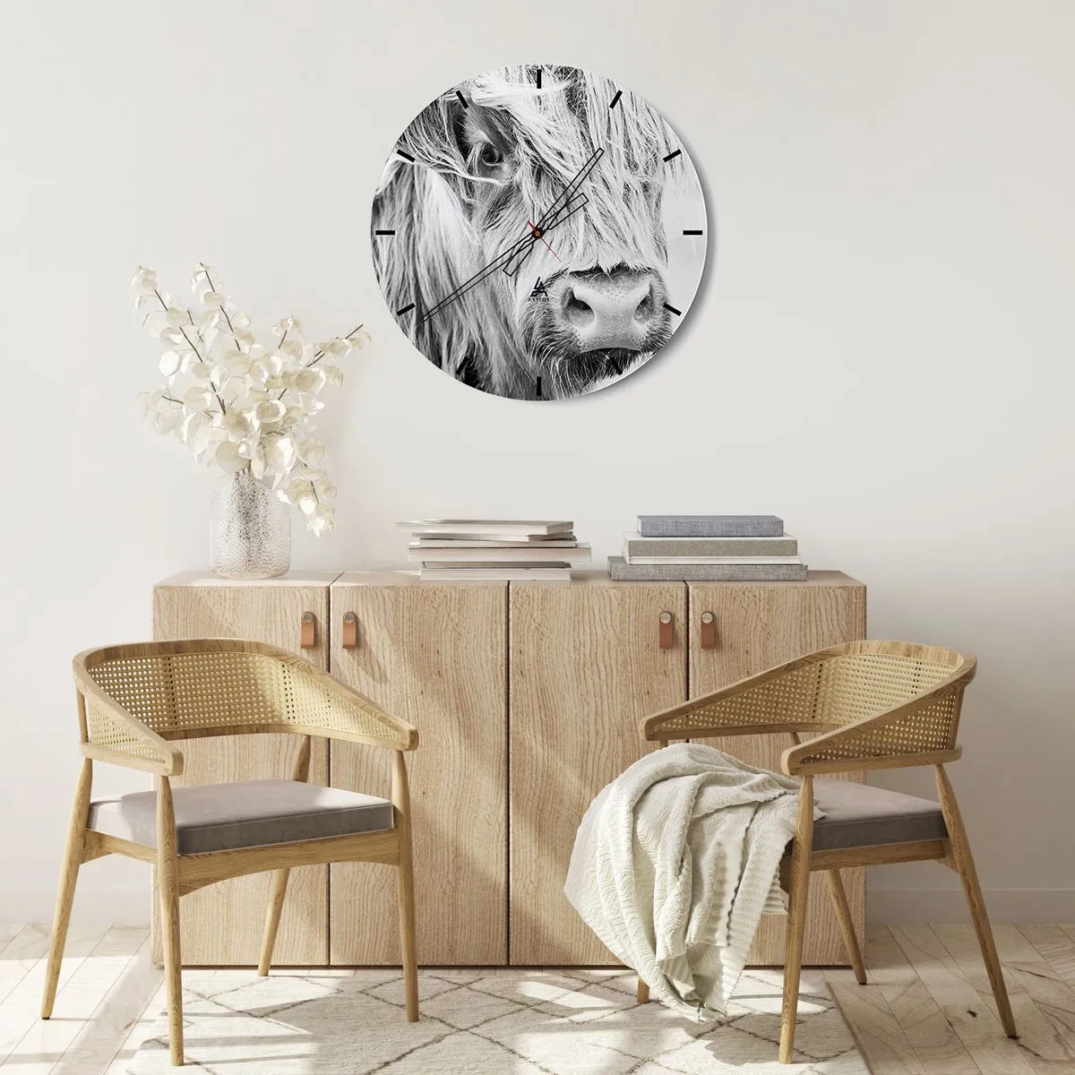 Zegar ścienny - Szkocka dzikość - 40x40 cm