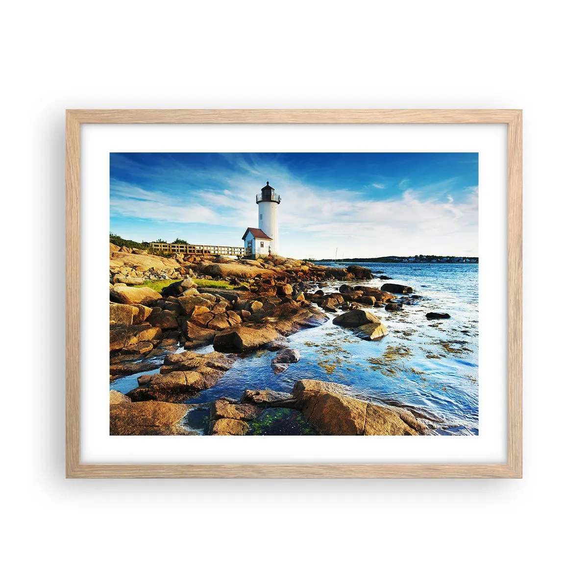 Plakat w ramie jasny dąb - Wracajcie szczęśliwie, czekam - 50x40 cm