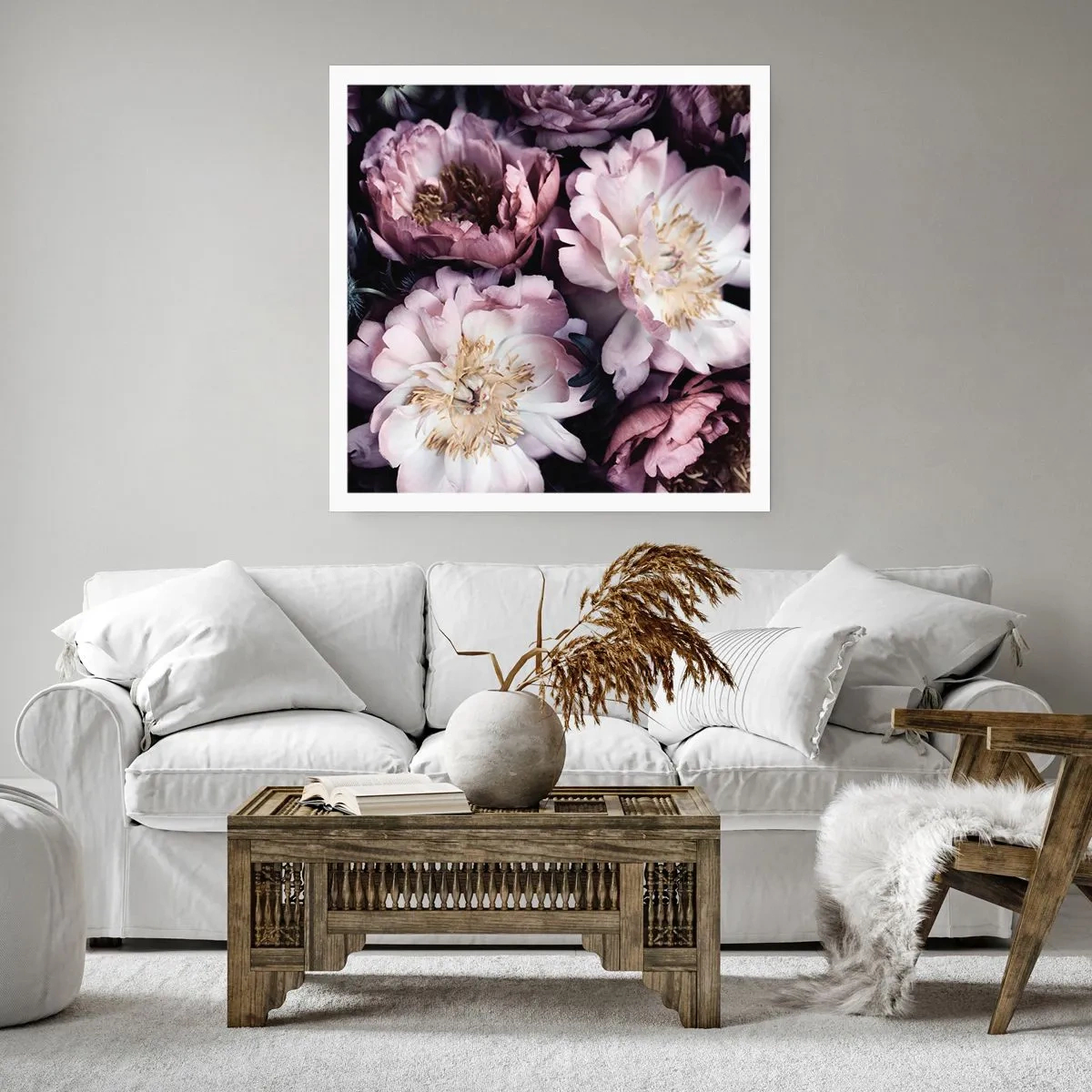 Plakat - Bukiet w dawnym stylu - 60x60 cm