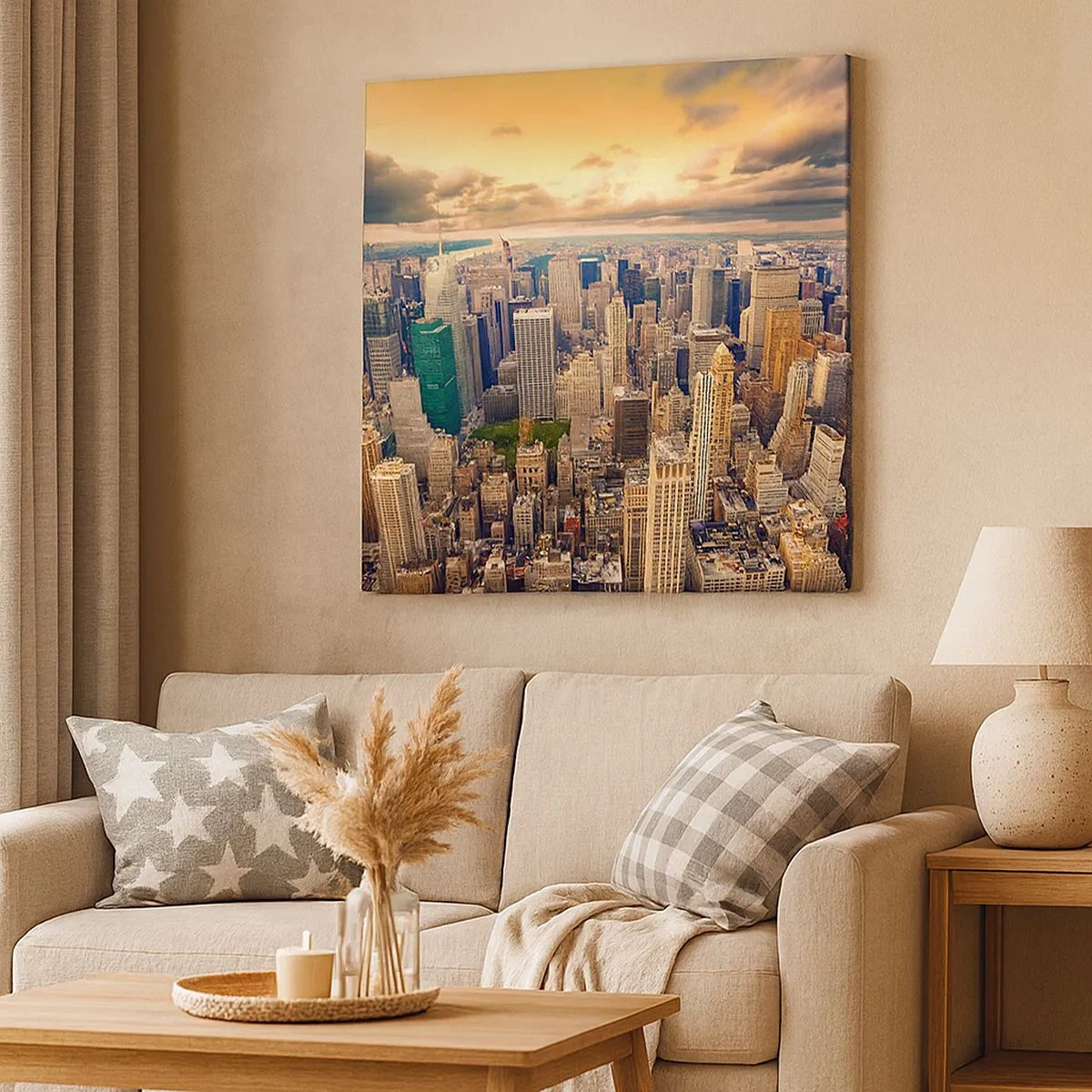 Obraz na płótnie - Wyzłocone metropolis - 30x30 cm