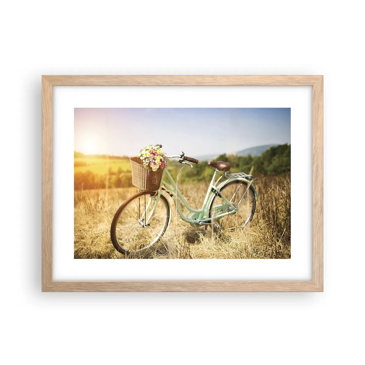 Plakat w ramie jasny dąb - Zostanę tu chwilę - 40x30 cm