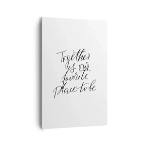 Obraz na płótnie - Typograficzny napis w eleganckim stylu na białym tle - 80x120cm - Też to czujesz? - Nowoczesna dekoracja ścienna do salonu i sypialni ARTTOR