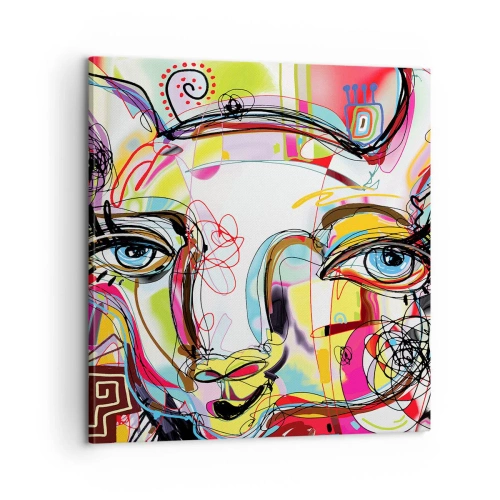 Obraz na płótnie - Bogactwo kociej matury - 60x60 cm