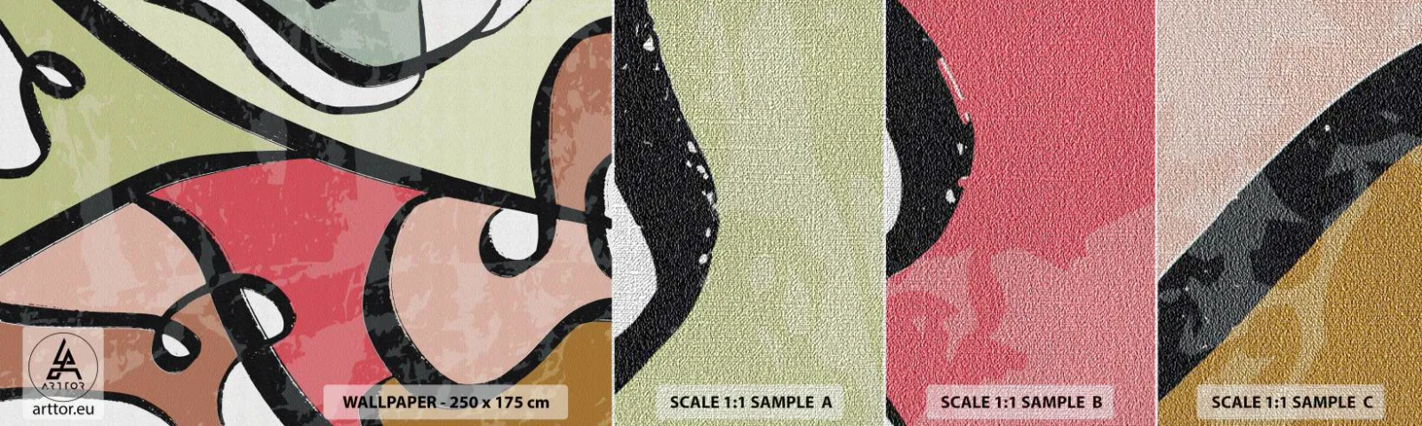 Fototapeta Próbka Premium Canvas - Piruety wśród barw - Abstrakcja, Sztuka, Nowoczesny - 100x30 cm