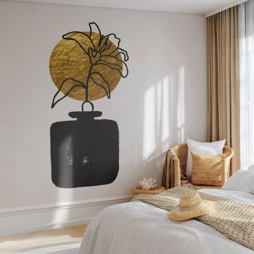 Fototapeta Samoprzylepna Deluxe Sticker - Piękno na wagę złota - Wazon, Kwiaty, Minimalizm - 200x140 cm