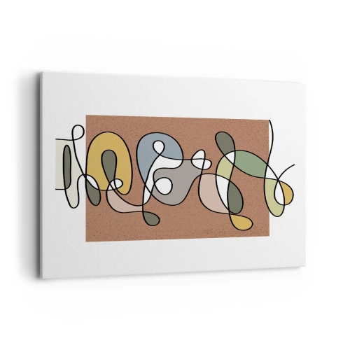 Obraz na płótnie - Kolorowa abstrakcja z plamami i liniami - 120x80cm - Abstrakcja warta uśmiechu - Nowoczesna dekoracja ścienna do salonu, kuchni i sypialni ARTTOR