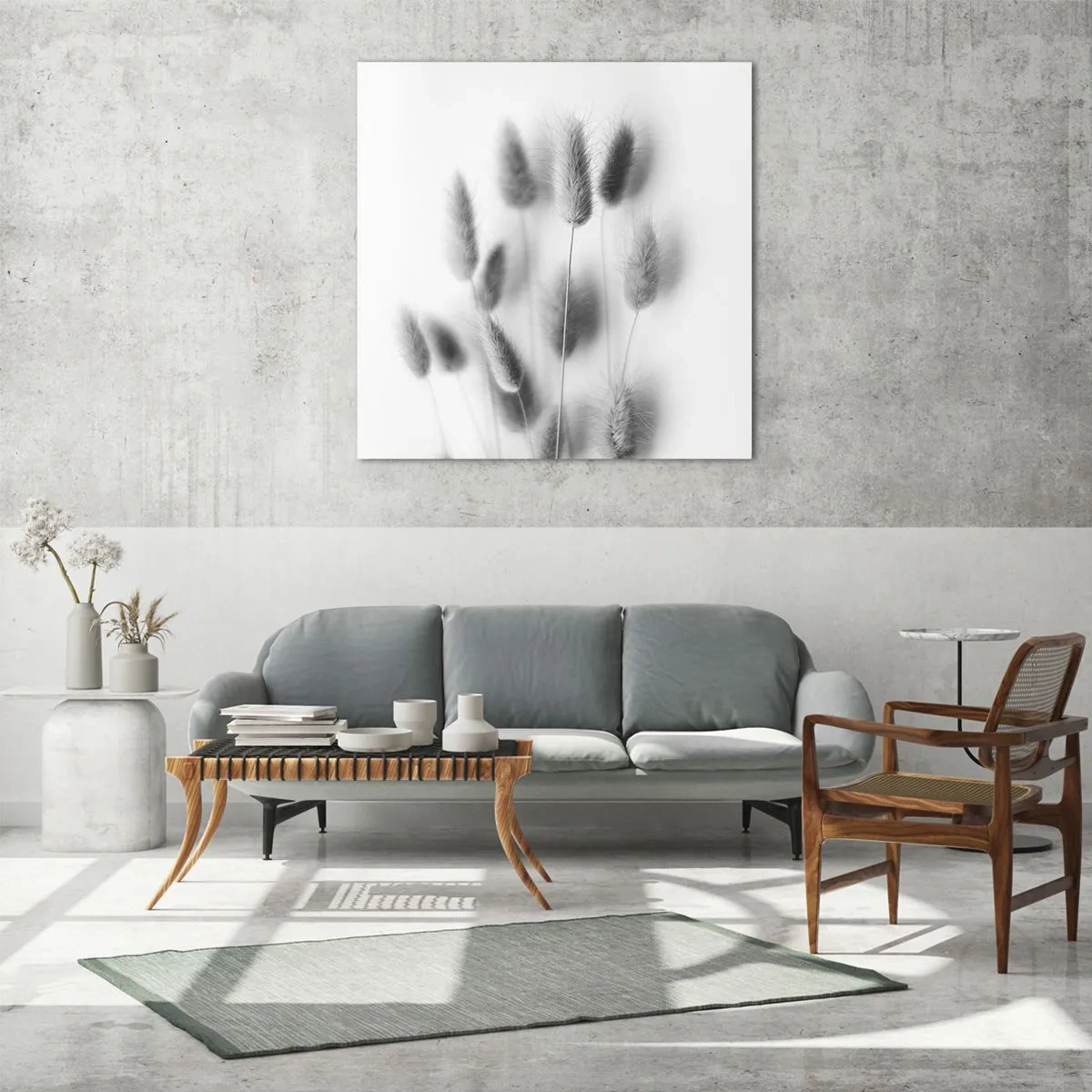 Obraz na szkle - Jej puszystość trawa - 70x70 cm