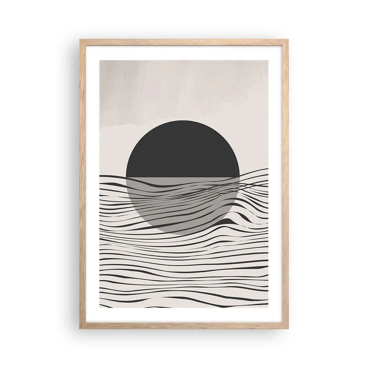 Plakat w ramie jasny dąb - Kompozycja połowiczna - 50x70 cm