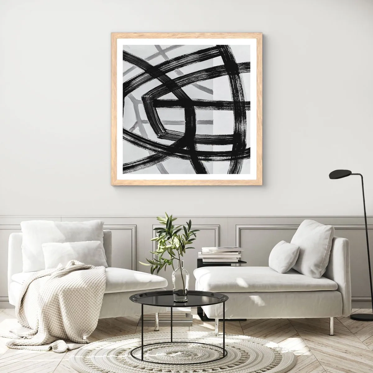 Plakat w ramie jasny dąb - Budowanie głębi - 60x60 cm