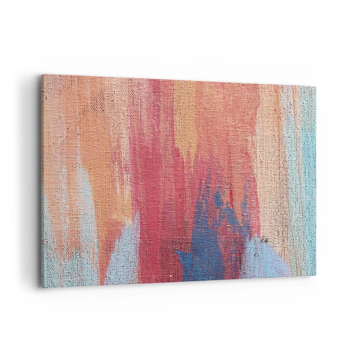 Obraz na płótnie - Kolorowe abstrakcyjne pociągnięcia pędzla - 100x70cm - Spłynąć tęczą - Nowoczesna dekoracja ścienna do salonu, kuchni i sypialni ARTTOR