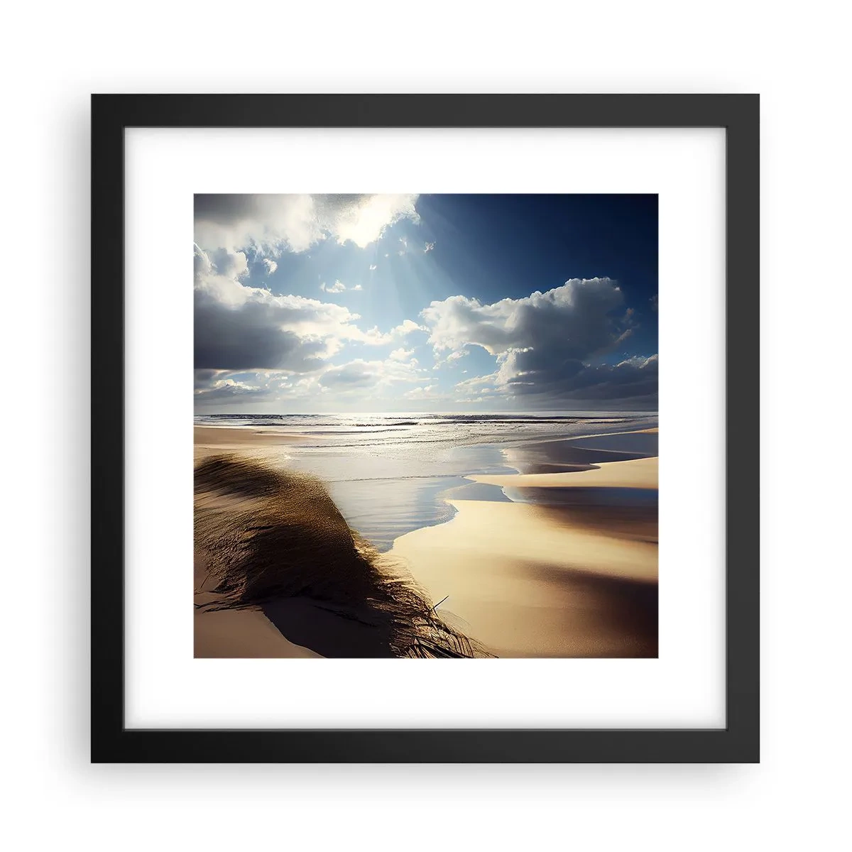 Plakat w czarnej ramie - Plaża, dzika plaża - 30x30 cm