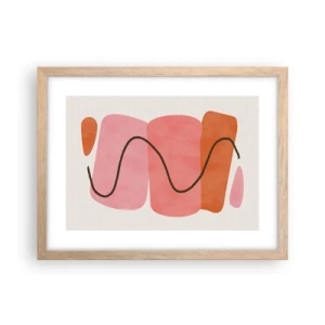 Plakat w ramie jasny dąb - łagodny ruch form - 40x30 cm