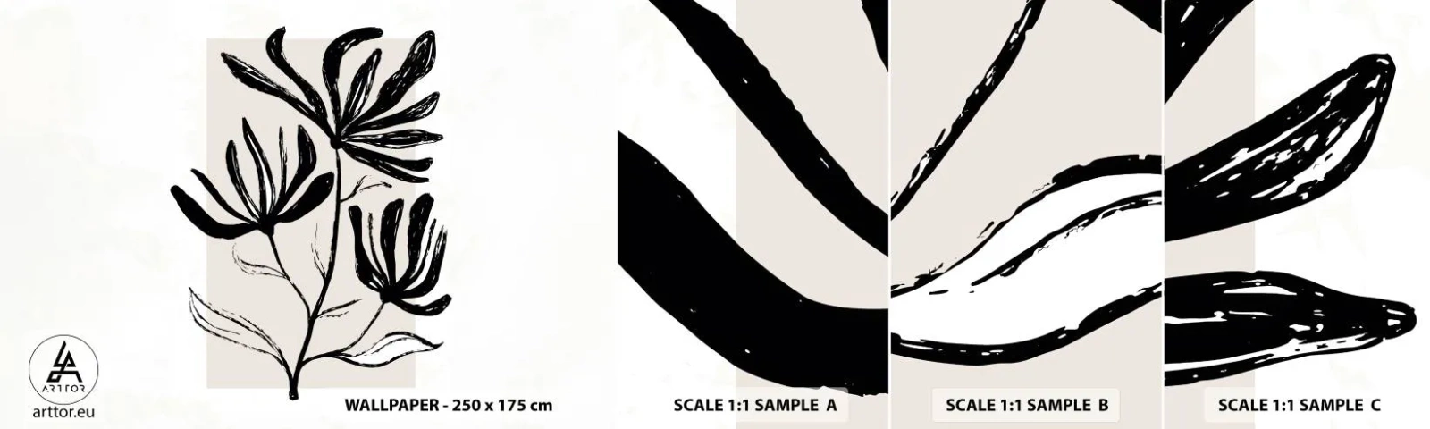 Fototapeta Próbka Standard Eco - Szkic do zielnika - Kwiat, Minimalistyczny, Nowoczesny - 100x30 cm