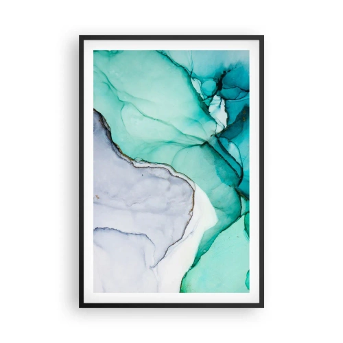 Plakat w czarnej ramie - Studium w turkusie - 61x91 cm