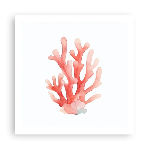Plakat - Koral koloru koralowego - 60x60 cm