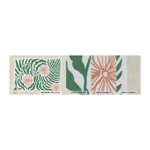 Fototapeta Próbka Premium Sand - Rozkwitłe w zieleni - Boho, Botaniczny, Kwiaty - 100x30 cm