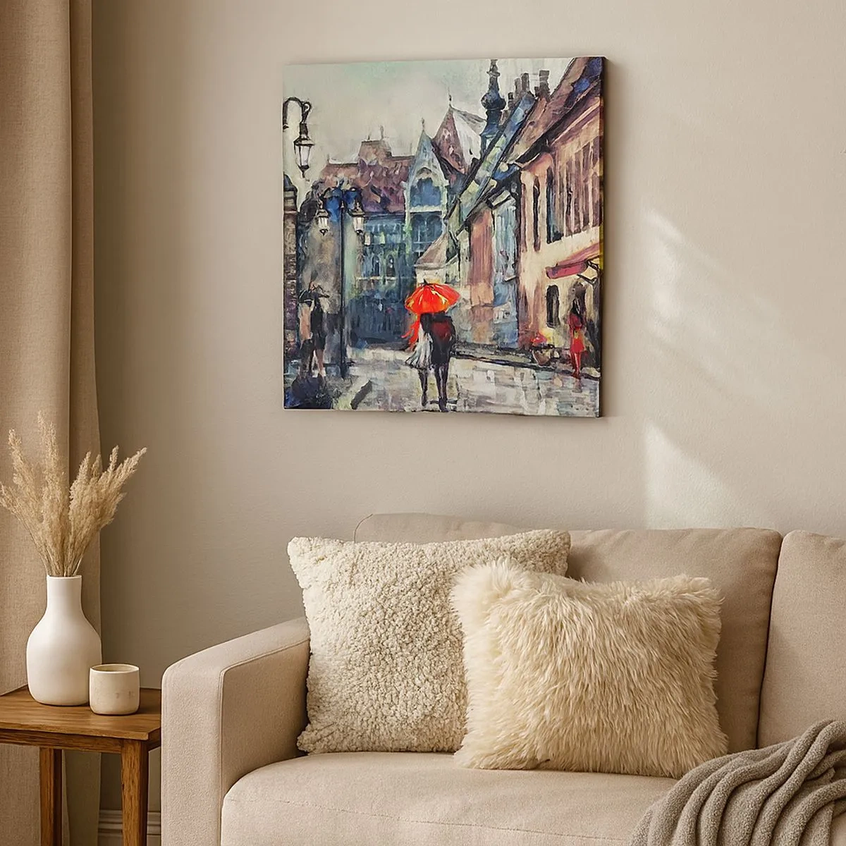 Obraz na płótnie - Deszcz dla dwojga - 30x30 cm