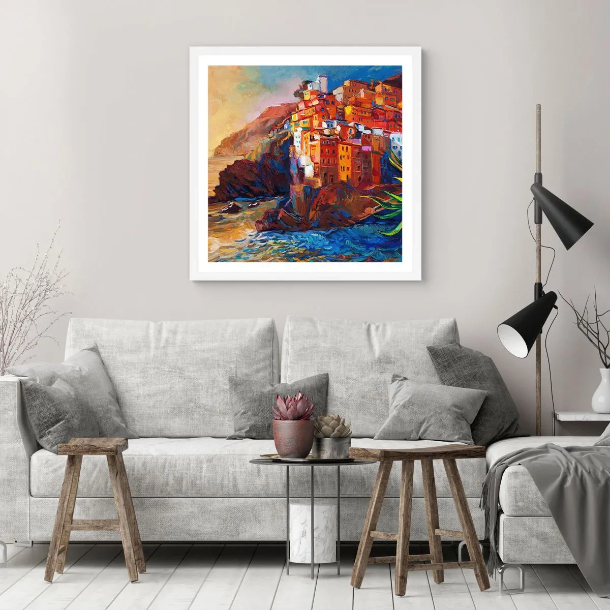 Plakat w białej ramie - Włoskie klimaty - 50x50 cm