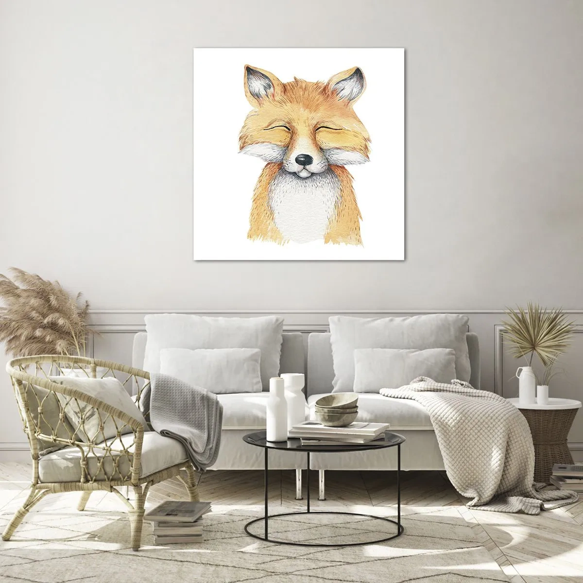 Obraz na szkle - Lisie humory - 70x70 cm