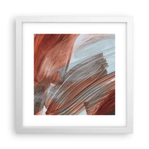 Plakat w białej ramie - Abstrakcja jesienna i wietrzna - 30x30 cm