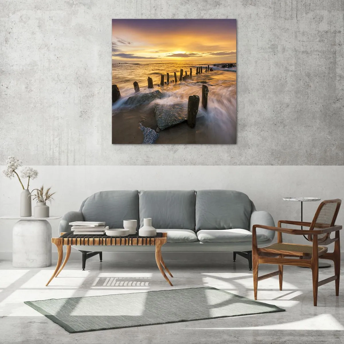 Obraz na szkle - Surowe piękno Bałtyku - 70x70 cm