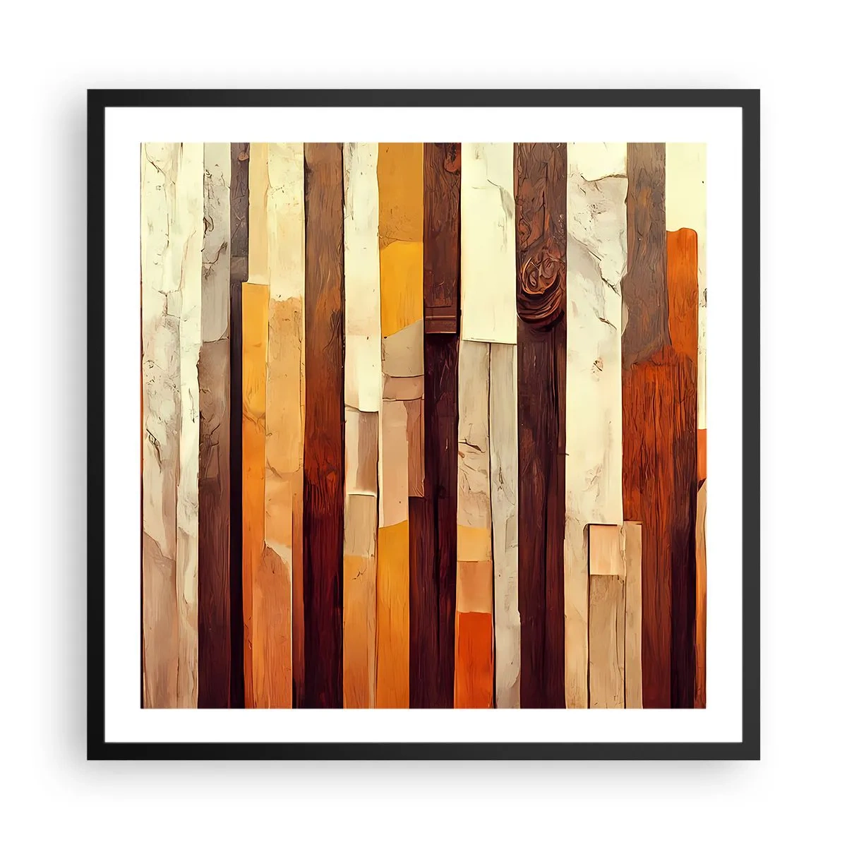 Plakat w czarnej ramie - Hymn leśnych drzew - 60x60 cm